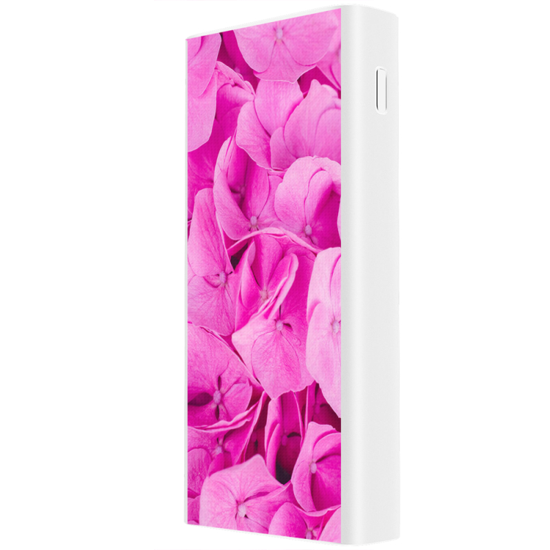 Xiaomi Mi Power Bank 3 20000mAh (PLM18ZM) Белый с принтом Pink Flowers