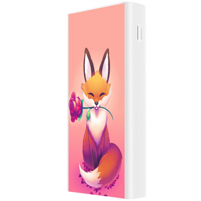 Xiaomi Mi Power Bank 3 20000mAh (PLM18ZM) Белый с принтом Cutie Fox