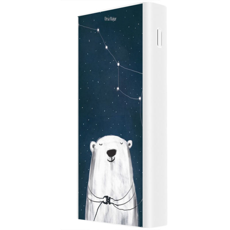 Xiaomi Mi Power Bank 3 20000mAh (PLM18ZM) Белый с принтом Ты мой космос