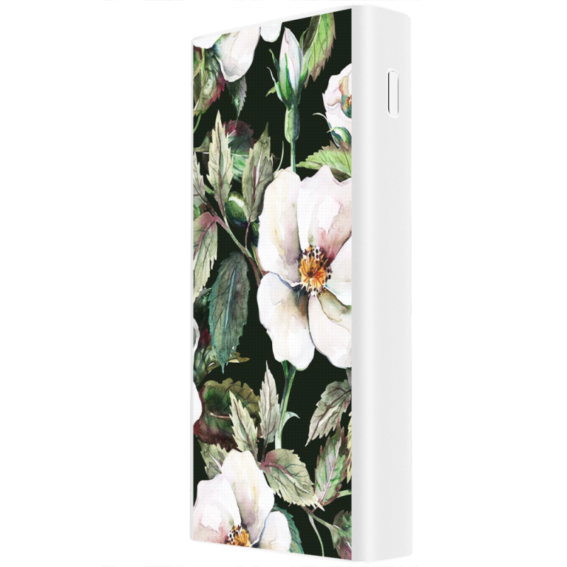 Xiaomi Mi Power Bank 3 20000mAh (PLM18ZM) Белый с принтом Blossom Roses