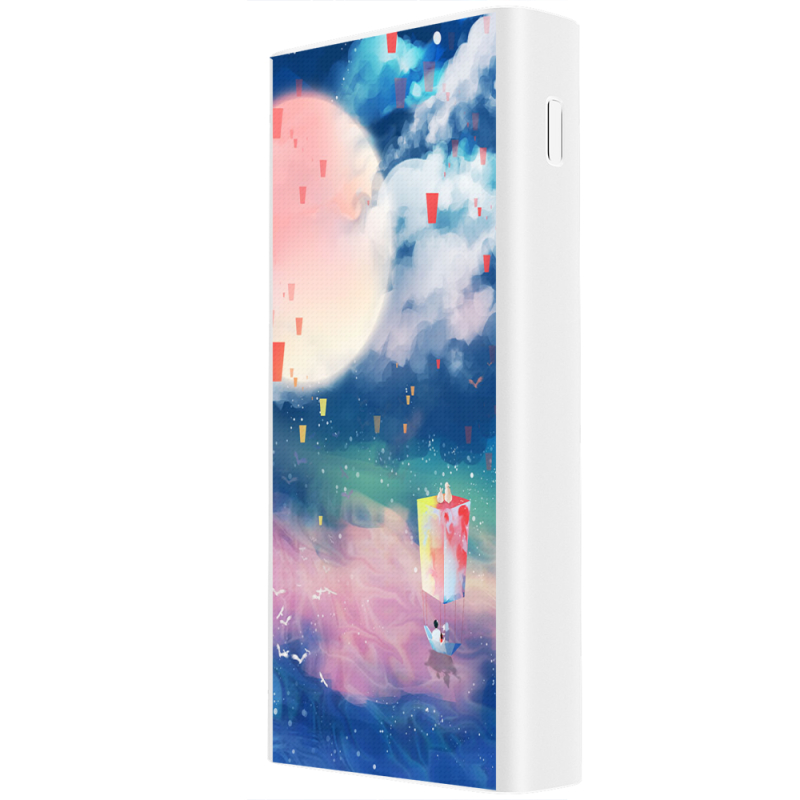 Xiaomi Mi Power Bank 3 20000mAh (PLM18ZM) Белый с принтом Sky Lanterns