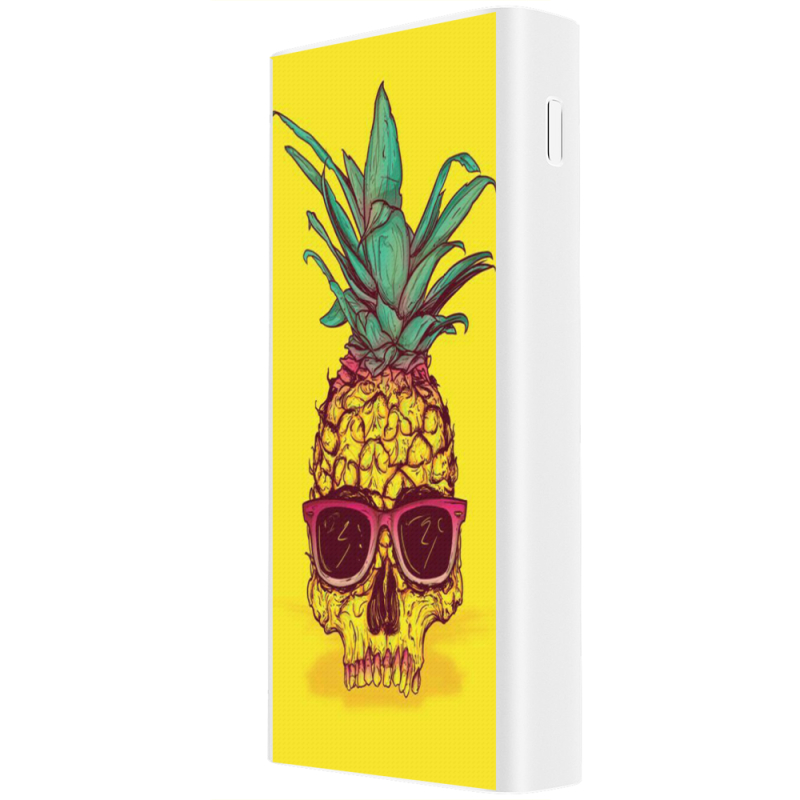 Xiaomi Mi Power Bank 3 20000mAh (PLM18ZM) Белый с принтом Pineapple Skull