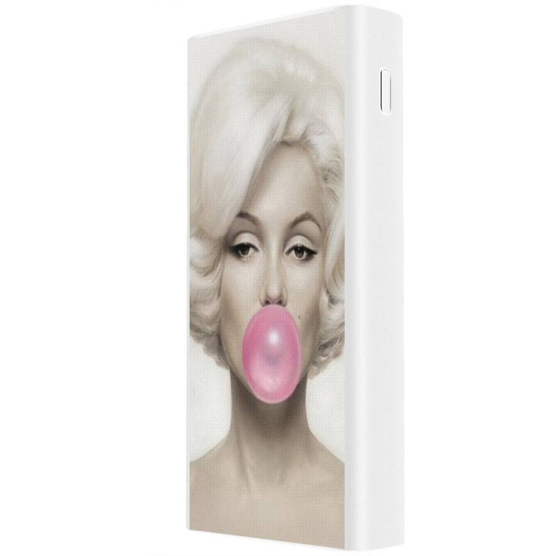 Xiaomi Mi Power Bank 3 20000mAh (PLM18ZM) Белый с принтом Marilyn Monroe Bubble Gum