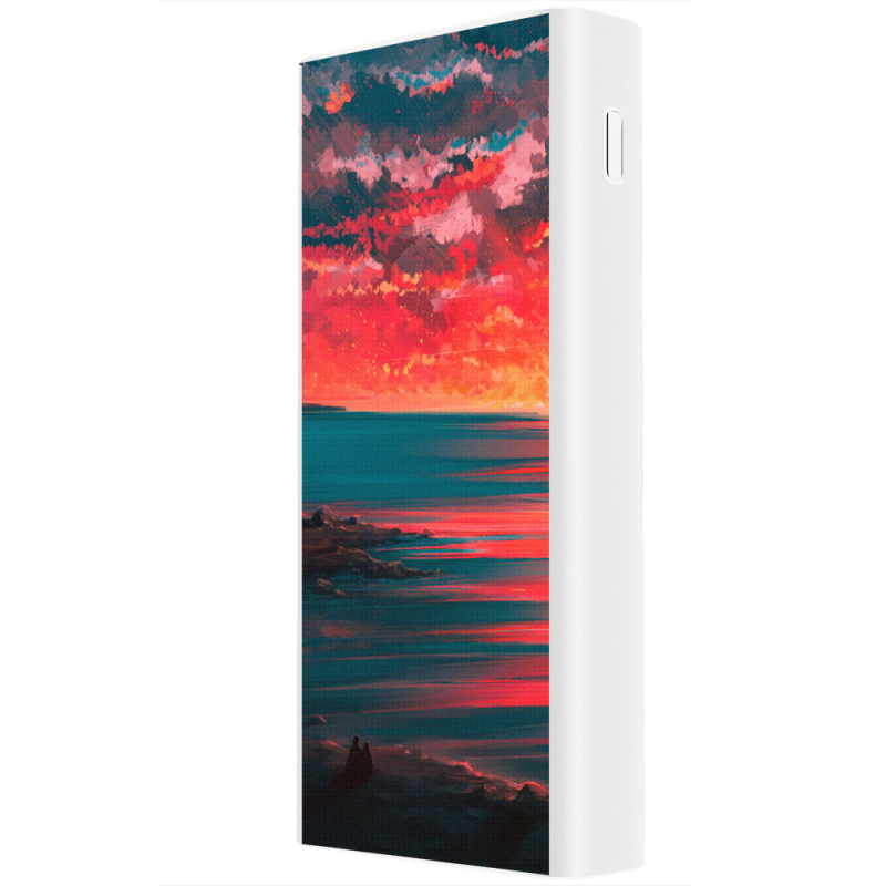 Xiaomi Mi Power Bank 3 20000mAh (PLM18ZM) Белый с принтом Seaside a