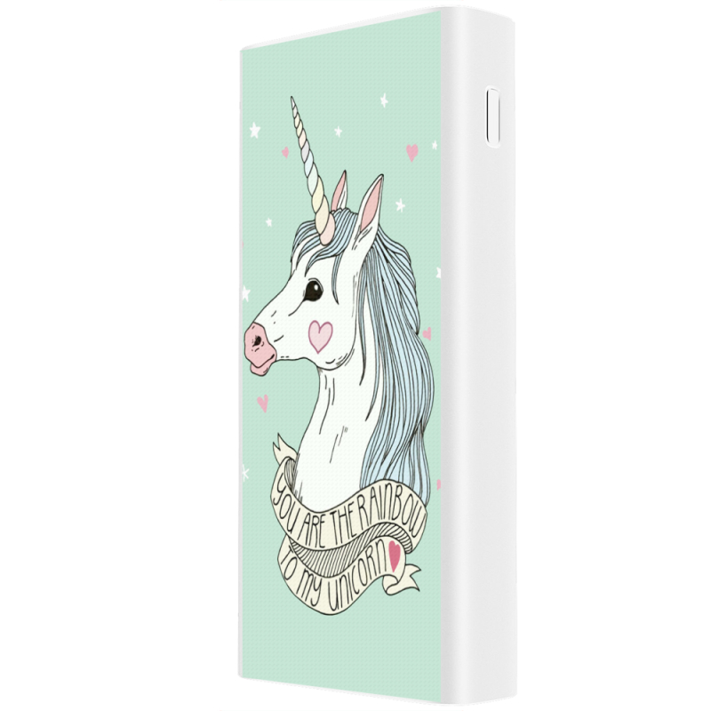 Xiaomi Mi Power Bank 3 20000mAh (PLM18ZM) Белый с принтом My Unicorn