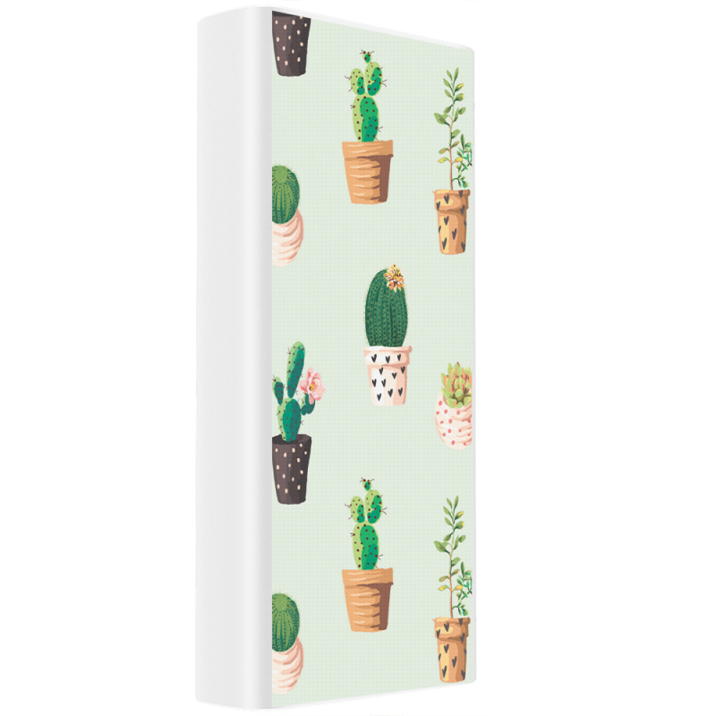 Xiaomi Mi Power Bank 3 20000mAh (PLM18ZM) Белый с принтом L-green Cacti