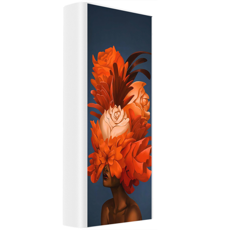 Xiaomi Mi Power Bank 3 20000mAh (PLM18ZM) Белый с принтом Exquisite Orange Flowers