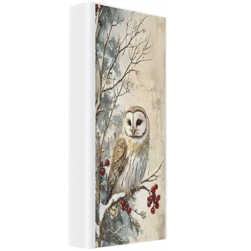 Xiaomi Mi Power Bank 3 20000mAh (PLM18ZM) Белый с принтом Christmas Owl