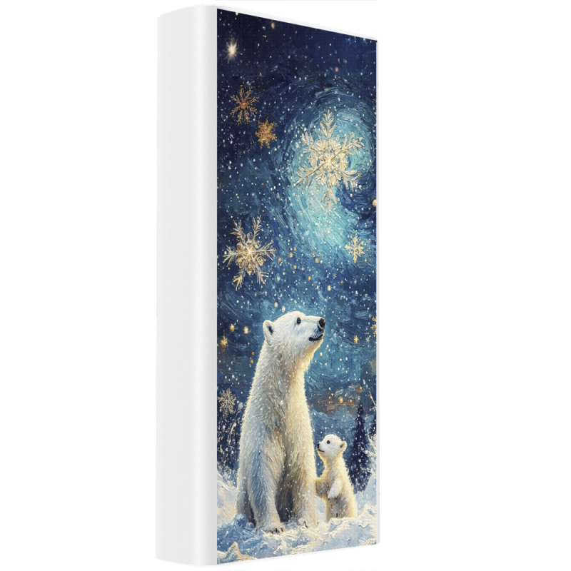 Xiaomi Mi Power Bank 3 20000mAh (PLM18ZM) Белый с принтом Північні ведмеді