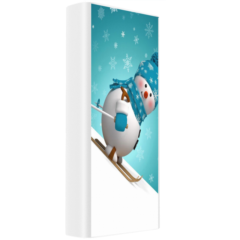 Xiaomi Mi Power Bank 3 20000mAh (PLM18ZM) Белый с принтом Skier Snowman