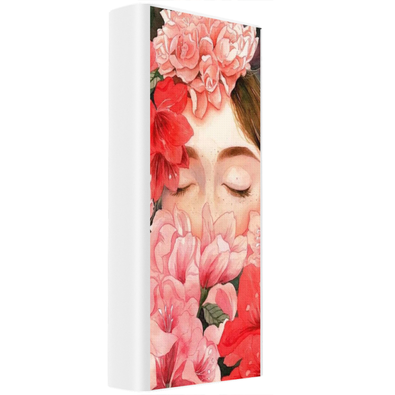 Xiaomi Mi Power Bank 3 20000mAh (PLM18ZM) Белый с принтом Girl in Flowers