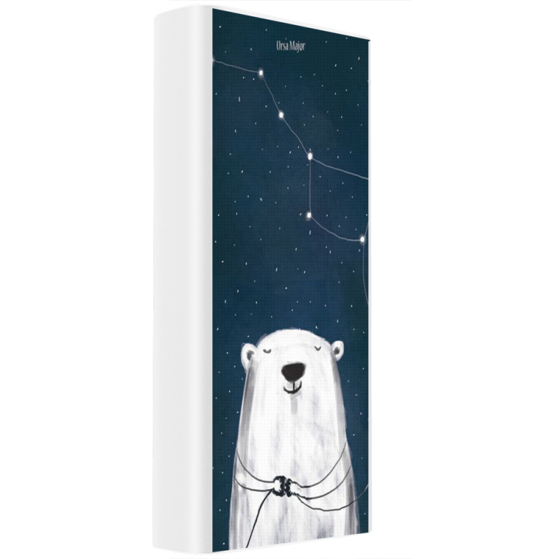Xiaomi Mi Power Bank 3 20000mAh (PLM18ZM) Белый с принтом Ты мой космос