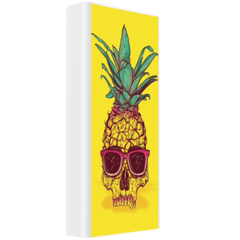 Xiaomi Mi Power Bank 3 20000mAh (PLM18ZM) Белый с принтом Pineapple Skull