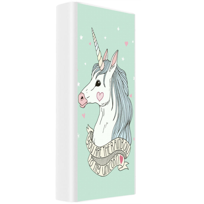 Xiaomi Mi Power Bank 3 20000mAh (PLM18ZM) Белый с принтом My Unicorn