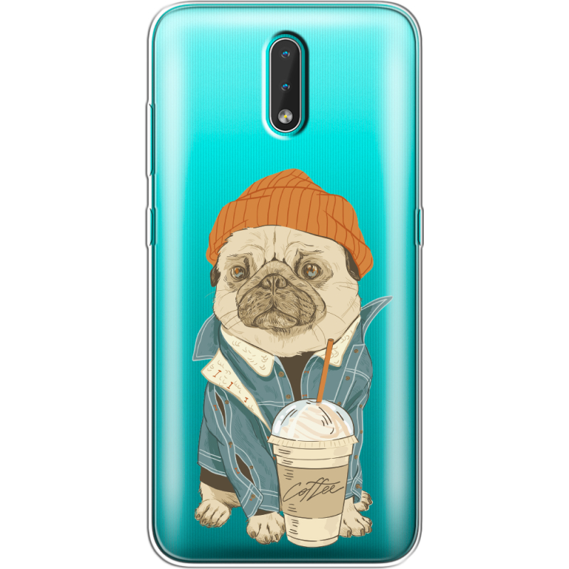 Прозрачный чехол BoxFace Nokia 2.3 Dog Coffeeman