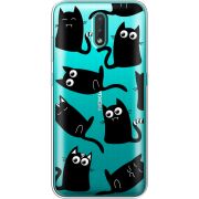 Прозрачный чехол BoxFace Nokia 2.3 с 3D-глазками Black Kitty