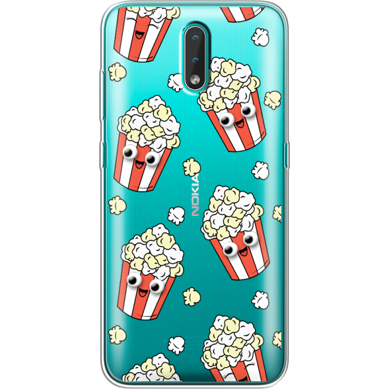 Прозрачный чехол BoxFace Nokia 2.3 с 3D-глазками Popcorn