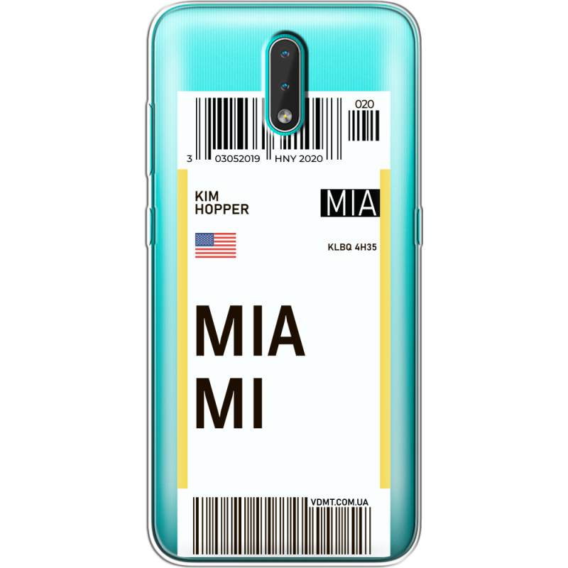 Прозрачный чехол BoxFace Nokia 2.3 Ticket Miami