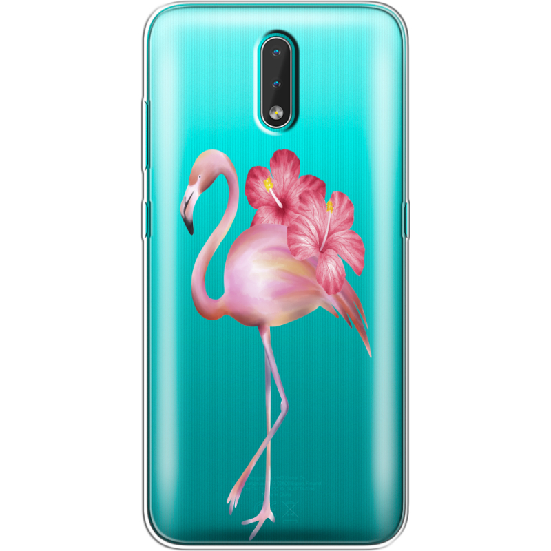 Прозрачный чехол BoxFace Nokia 2.3 Floral Flamingo