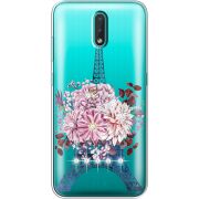 Чехол со стразами Nokia 2.3 Eiffel Tower