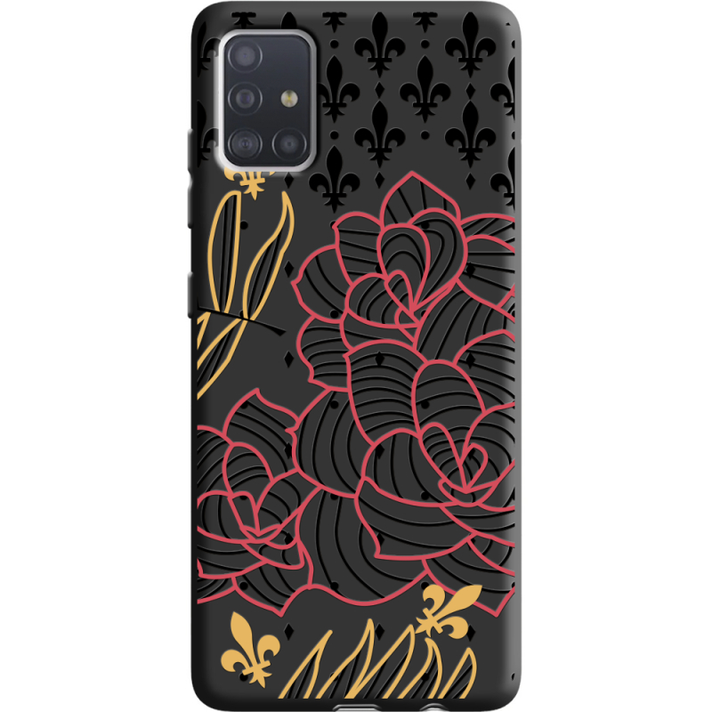 Черный чехол BoxFace Samsung A515 Galaxy A51 FranceFlowers