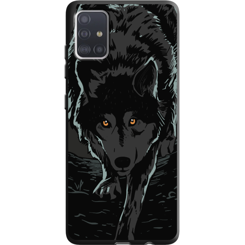 Черный чехол BoxFace Samsung A515 Galaxy A51 Wolf