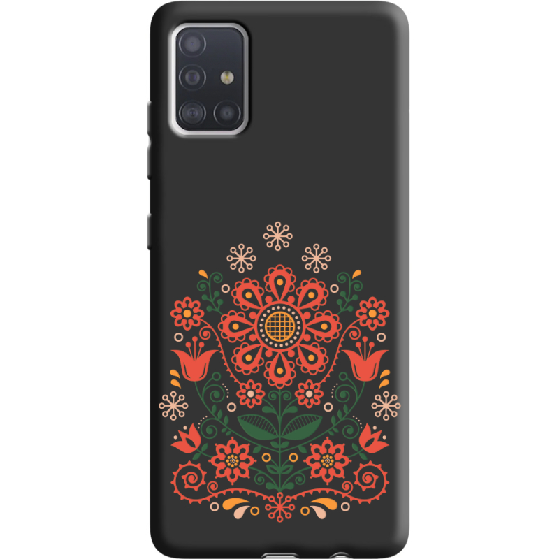 Черный чехол BoxFace Samsung A515 Galaxy A51 Ukrainian Ornament