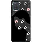 Черный чехол BoxFace Samsung A715 Galaxy A71 Flower Hair