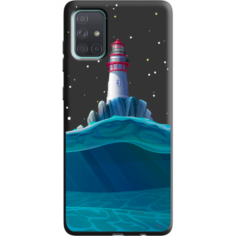 Черный чехол BoxFace Samsung A715 Galaxy A71 Lighthouse