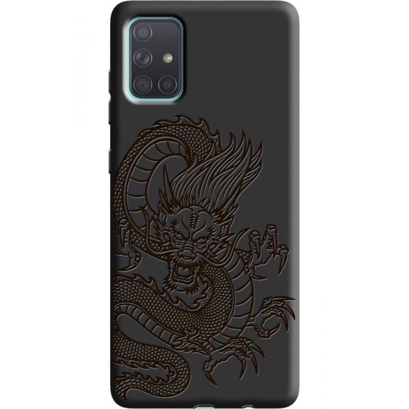 Черный чехол BoxFace Samsung A715 Galaxy A71 Chinese Dragon