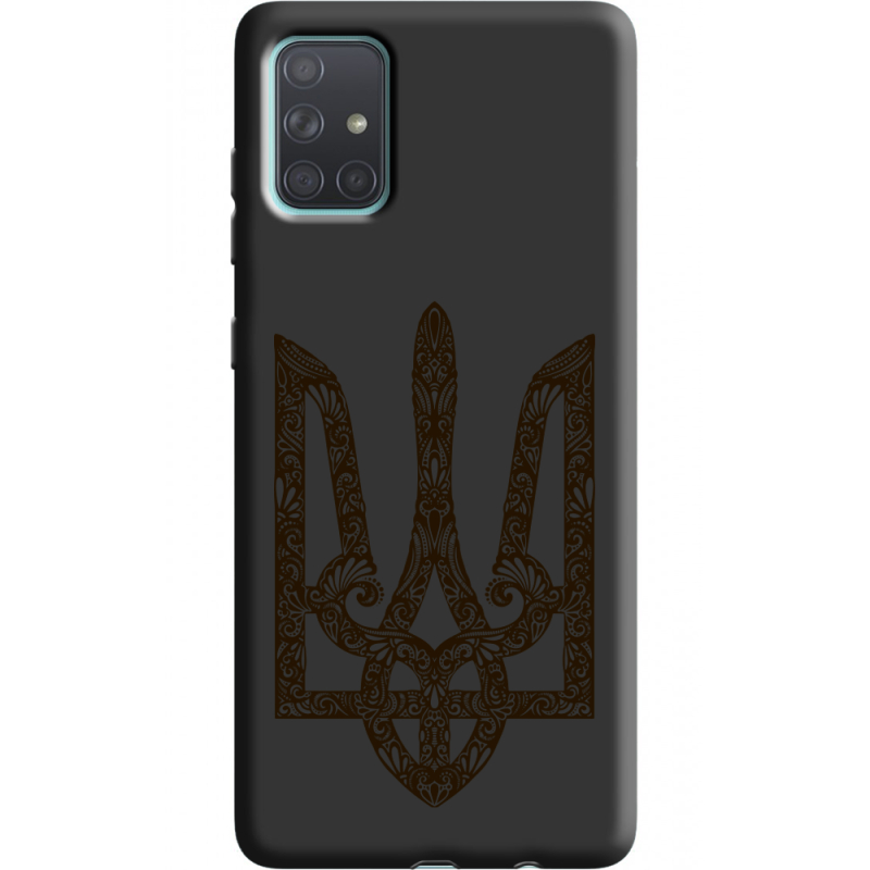 Черный чехол BoxFace Samsung A715 Galaxy A71 Ukrainian Trident