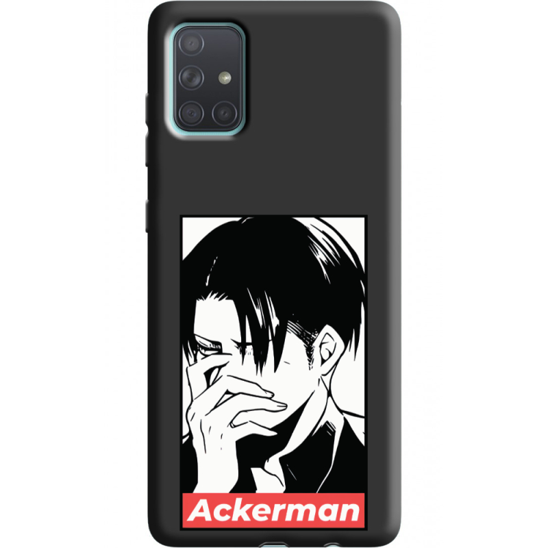 Черный чехол BoxFace Samsung A715 Galaxy A71 Attack On Titan - Ackerman