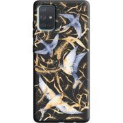 Черный чехол BoxFace Samsung A715 Galaxy A71 Ластівки