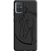 Черный чехол BoxFace Samsung A715 Galaxy A71 Horse