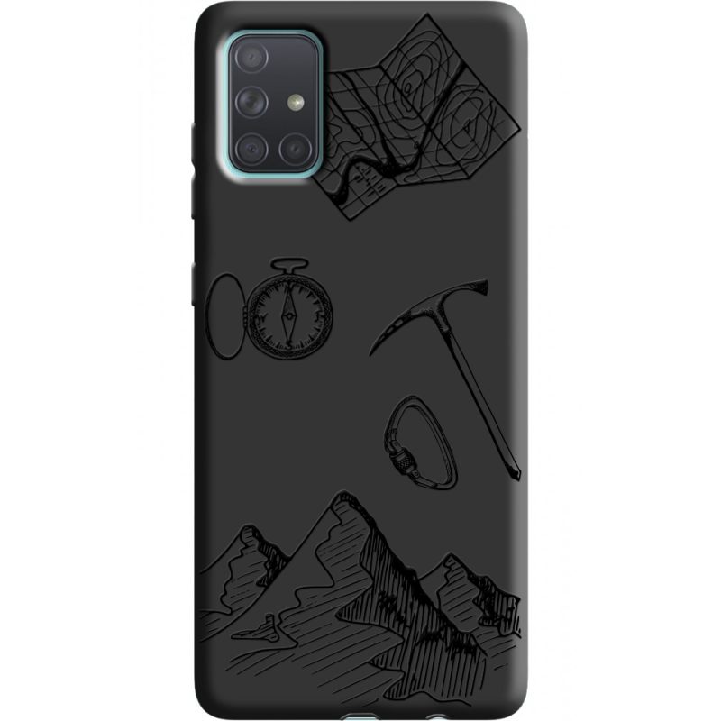 Черный чехол BoxFace Samsung A715 Galaxy A71 Mountains