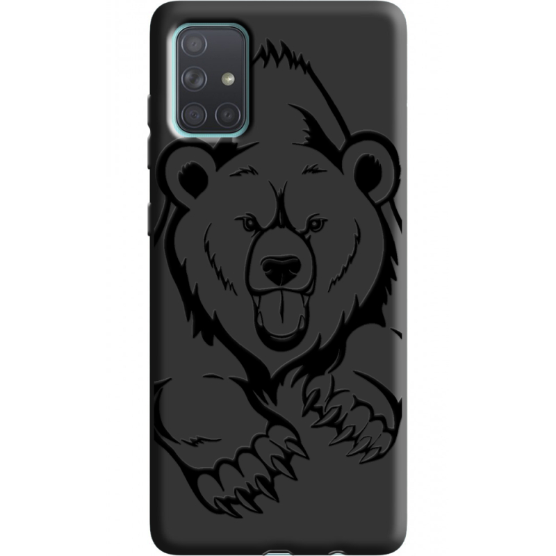 Черный чехол BoxFace Samsung A715 Galaxy A71 Grizzly Bear