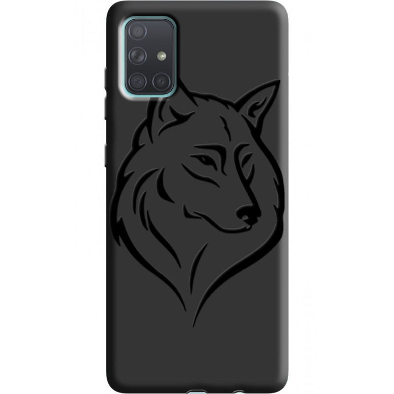 Черный чехол BoxFace Samsung A715 Galaxy A71 Wolf