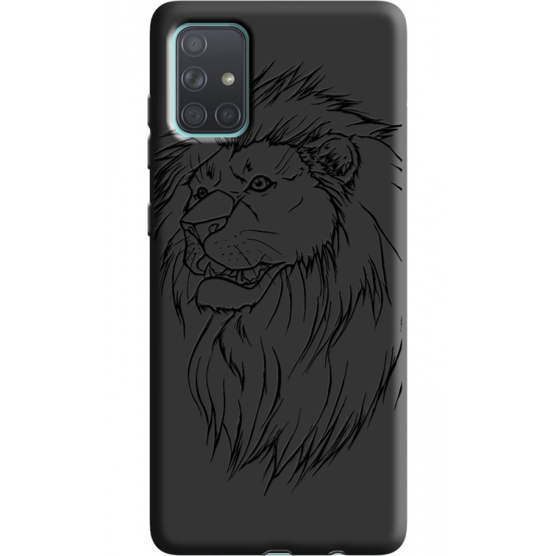 Черный чехол BoxFace Samsung A715 Galaxy A71 Lion