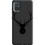 Черный чехол BoxFace Samsung A715 Galaxy A71 Deer