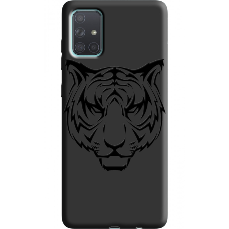 Черный чехол BoxFace Samsung A715 Galaxy A71 Tiger