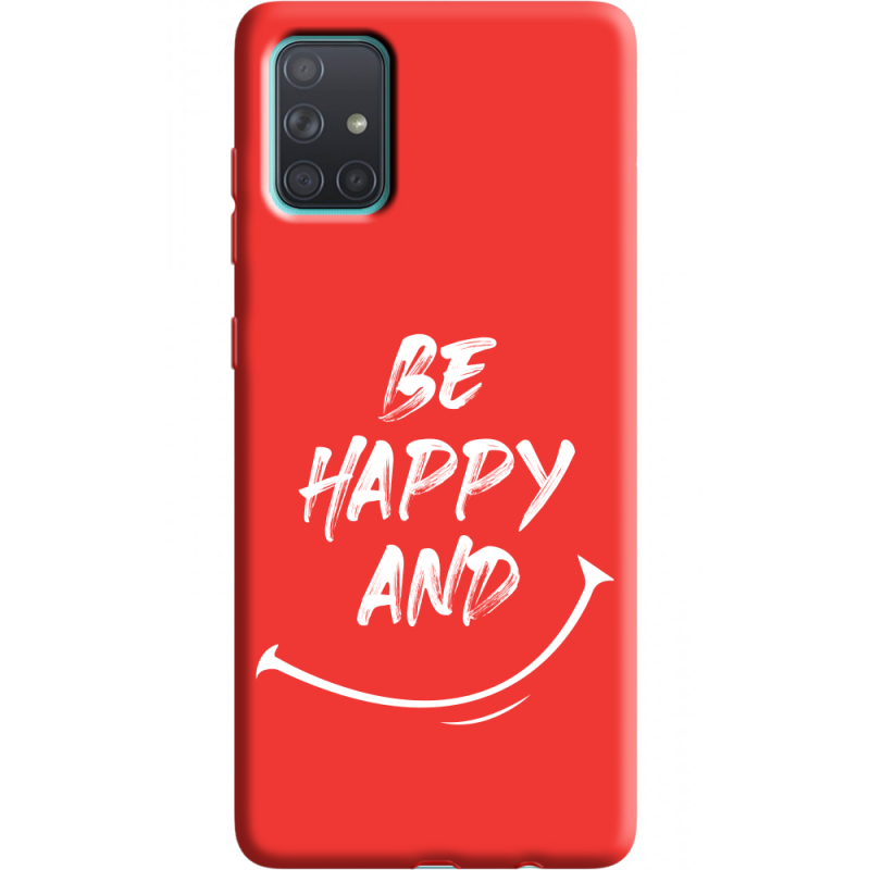 Красный чехол BoxFace Samsung A715 Galaxy A71 be happy and