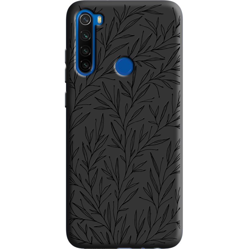 Черный чехол BoxFace Xiaomi Redmi Note 8T Leaves