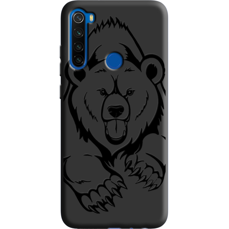 Черный чехол BoxFace Xiaomi Redmi Note 8T Grizzly Bear