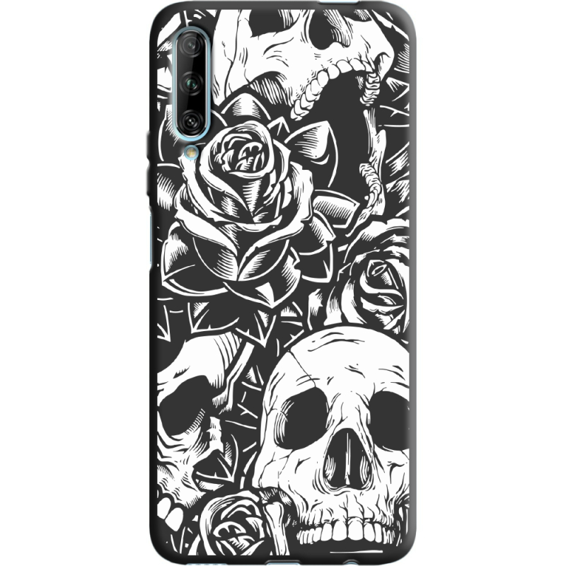 Черный чехол BoxFace Huawei P Smart Pro Skull and Roses