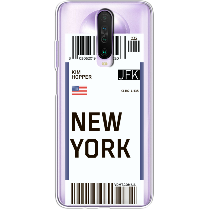 Прозрачный чехол BoxFace Xiaomi Poco X2 Ticket New York