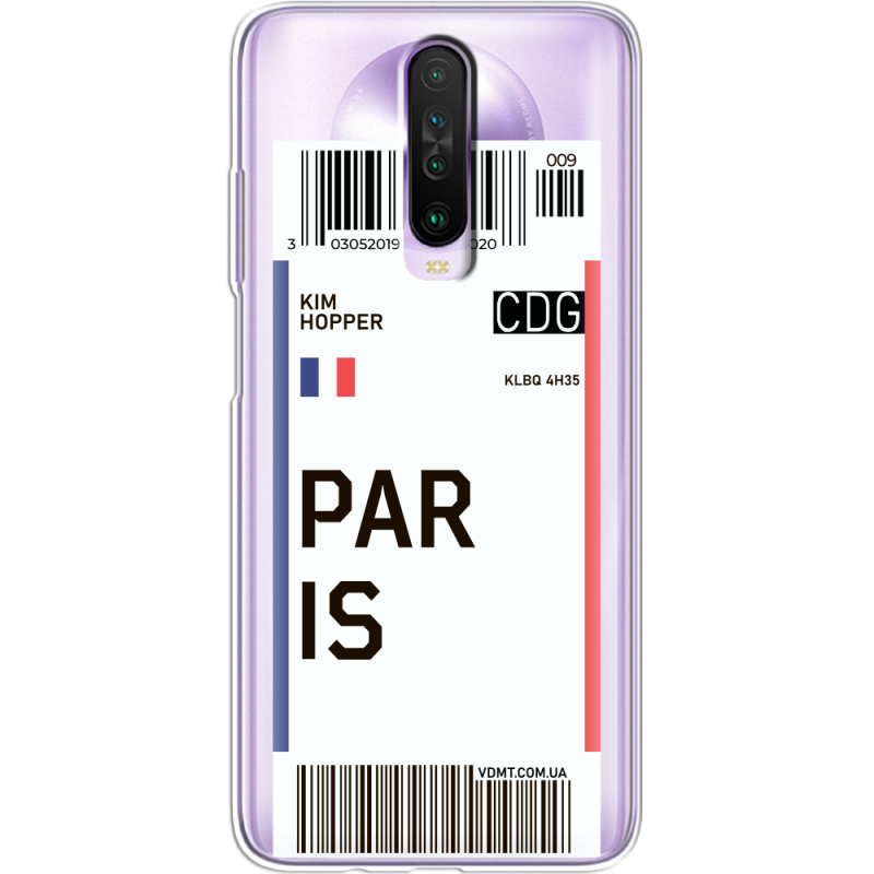 Прозрачный чехол BoxFace Xiaomi Poco X2 Ticket Paris