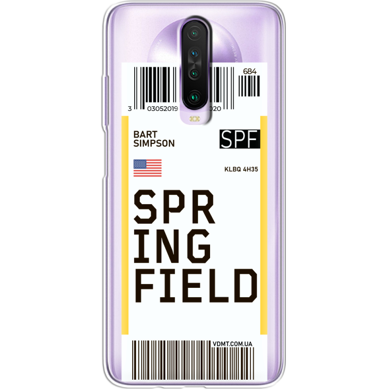 Прозрачный чехол BoxFace Xiaomi Poco X2 Ticket Springfield