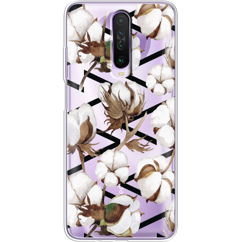Прозрачный чехол BoxFace Xiaomi Poco X2 Cotton flowers
