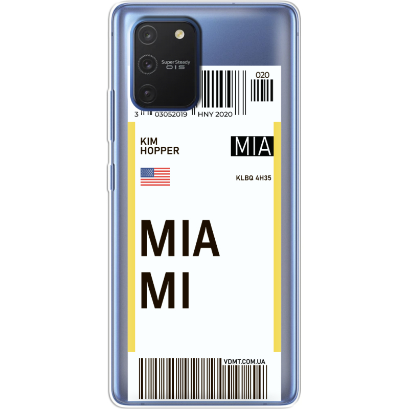 Прозрачный чехол BoxFace Samsung G770 Galaxy S10 Lite Ticket Miami