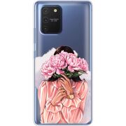 Прозрачный чехол BoxFace Samsung G770 Galaxy S10 Lite Девушка с Пионами